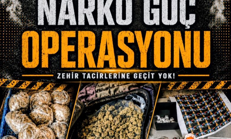 Gazimağusa ve Girne'de "Narko Güç Operasyonu": 3 kilodan fazla uyuşturucu ve yüzlerce hap ele geçirildi