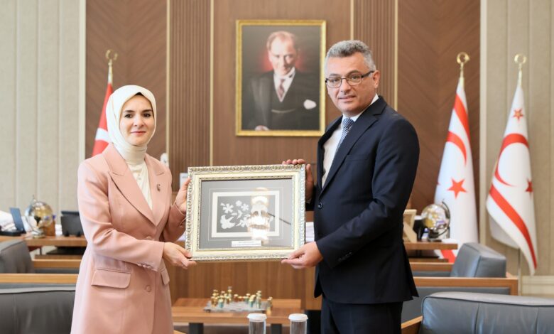 Cumhurbaşkanı Erhürman, Türkiye Aile ve Sosyal Hizmetler Bakanı Göktaş ile görüştü
