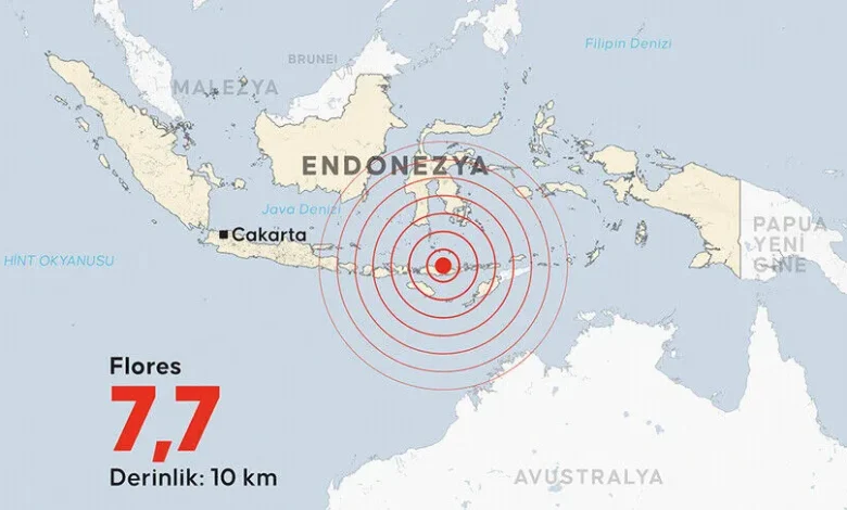 Endonezya'da 7,7 Büyüklüğünde Şiddetli Deprem: Tsunami Uyarısı Yapıldı