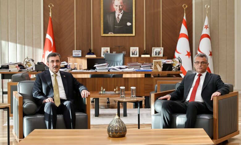 Cumhurbaşkanı Erhürman, Türkiye Cumhurbaşkanı Yardımcısı Yılmaz'ı Kabul Etti