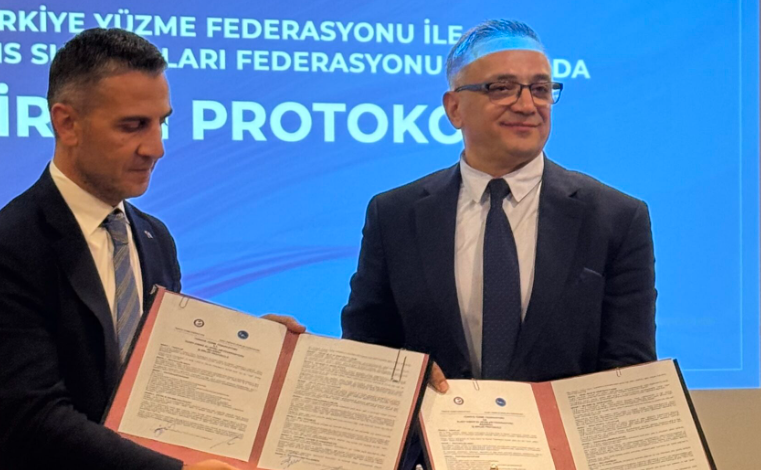 Kuzey Kıbrıs Su Sporları Federasyonu ile Türkiye Yüzme Federasyonu arasında iş birliği protokolü imzalandı